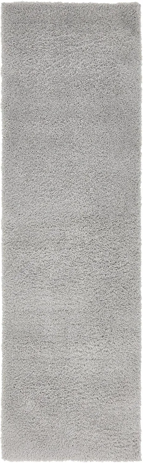 Unique Loom Studio Solid Shag Collection Urban Modern Super Soft & Plush Area Rug, 2 ft x 6 ft 7 in, Light Gray