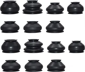 Universal Automotive Replacement Tie Rod End Boot Turn To Rod Arm Ball Joint Head Dust Protection Rubber Cover Track Boot Car Suspension Steering Parts Accessories 14Pcs (7 Sizes x2)