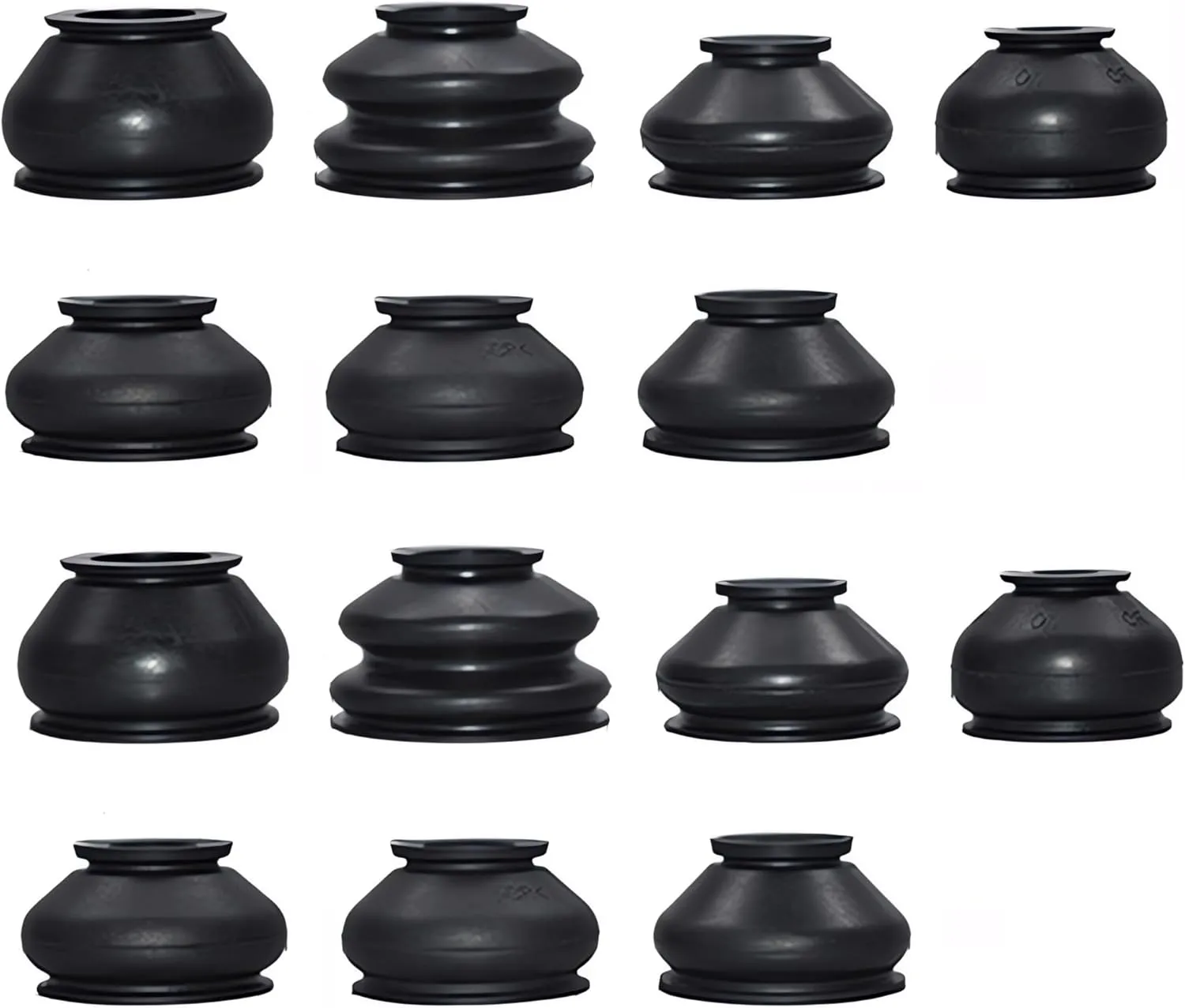 Universal Automotive Replacement Tie Rod End Boot Turn To Rod Arm Ball Joint Head Dust Protection Rubber Cover Track Boot Car Suspension Steering Parts Accessories 14Pcs (7 Sizes x2)