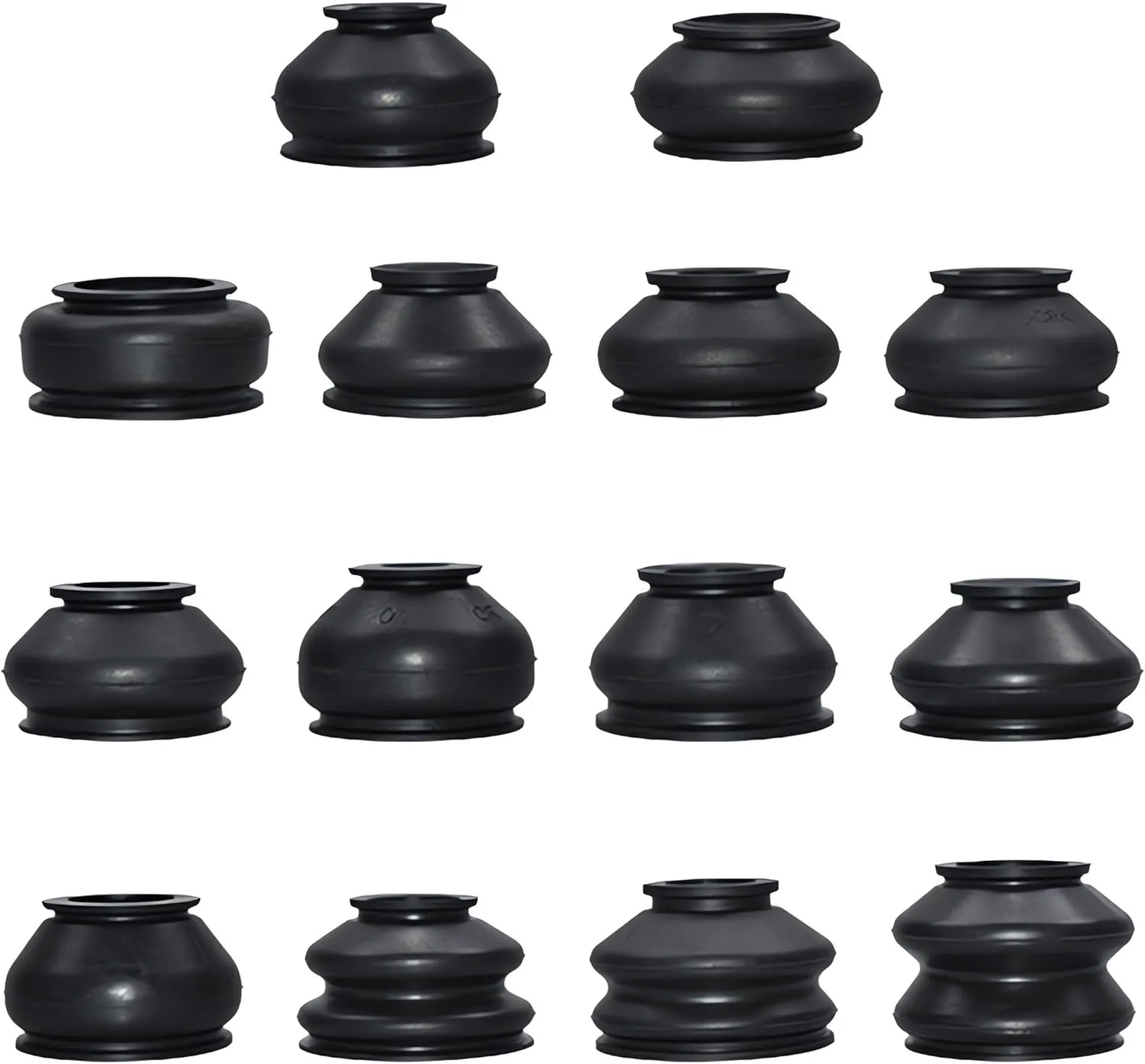 Universal Automotive Replacement Tie Rod End Boot Turn To Rod Arm Ball Joint Head Dust Protection Rubber Cover Track Boot Car Suspension Steering Parts Accessories 14Pcs (7 Sizes x2)