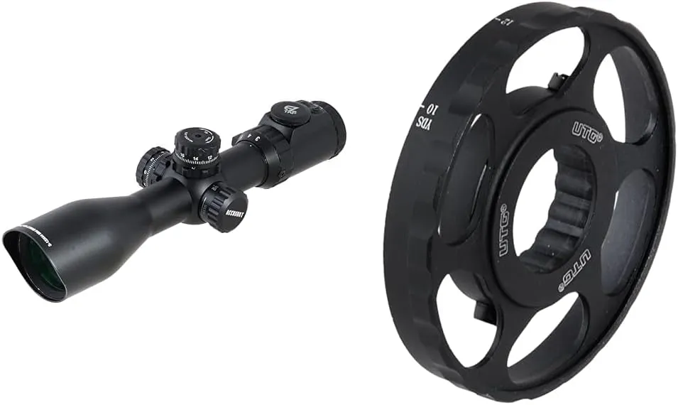 UTG 3-12X44 30mm Compact Scope Bundle with 80mm Index Wheel for Finer Parallax Adjustment