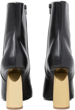 Vertundy Women's Black Ankle Boots Round Toe High Curved Chunky Heel Boots