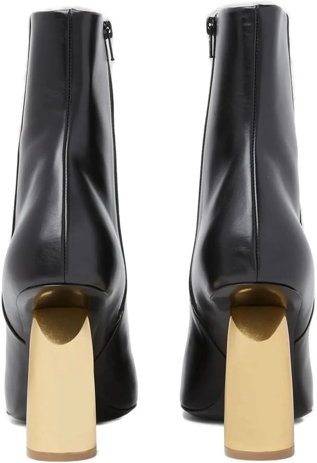 Vertundy Women's Black Ankle Boots Round Toe High Curved Chunky Heel Boots