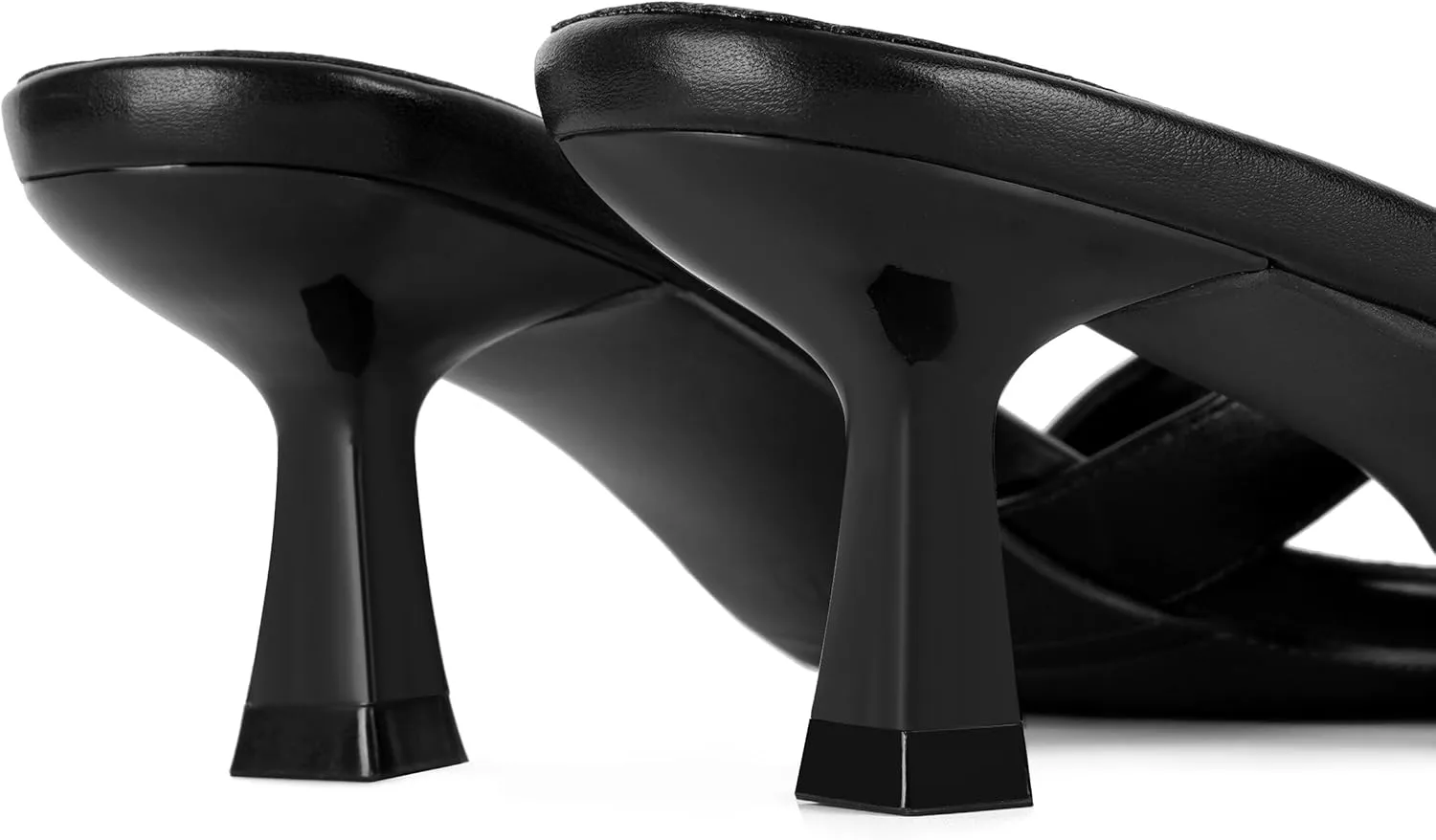 Vertundy Womens Kitten Heels Flip Flop Square Toe Low Mule Thong Sandals