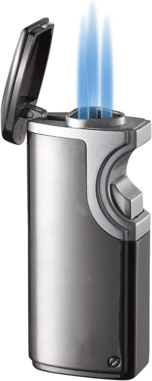 Visol Hybrid USB Triple Flame Butane Torch Refillable Gas Lighter (Shipped Without Butane) (Gunmetal)