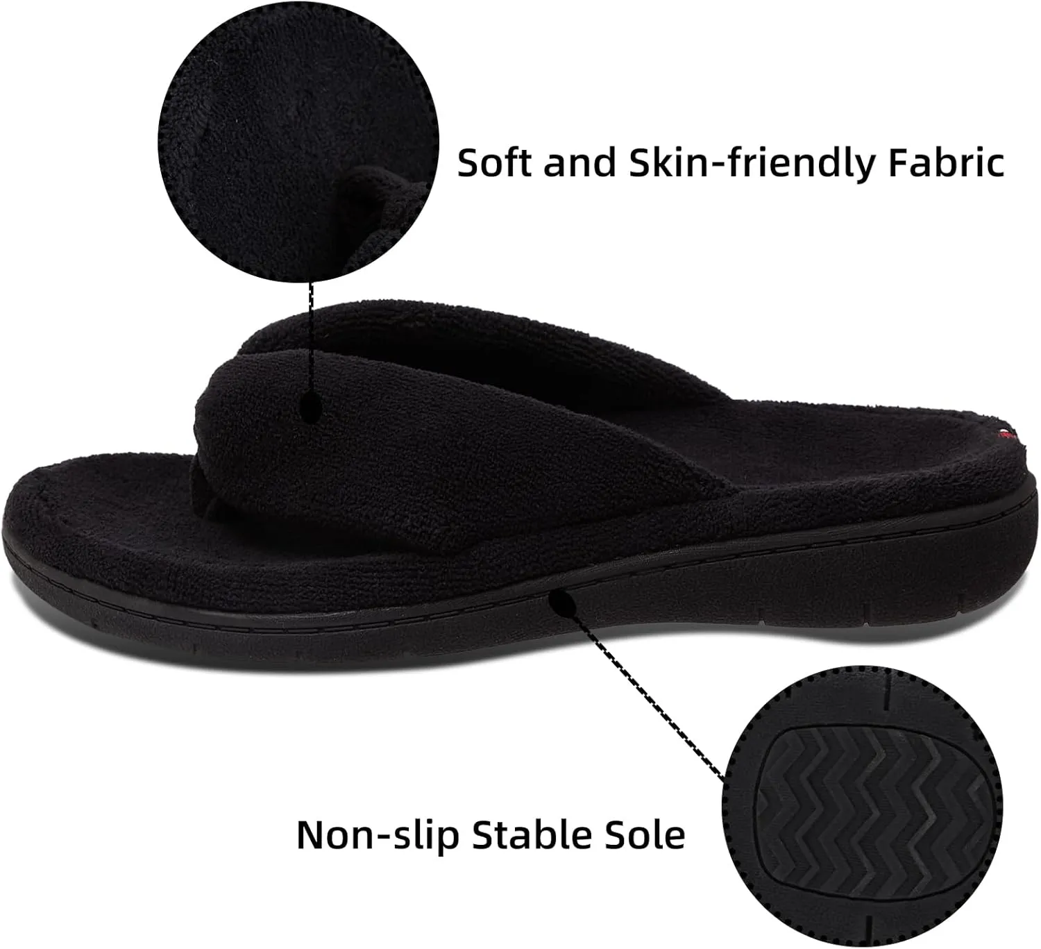 WALKFUN Women's Thong Slippers with Arch Support, Cozy House Indoor Home Flip Flops for Women