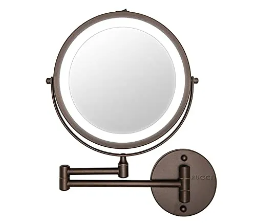 Wall Mounted 7" Mirror with LED Light Extending Arm