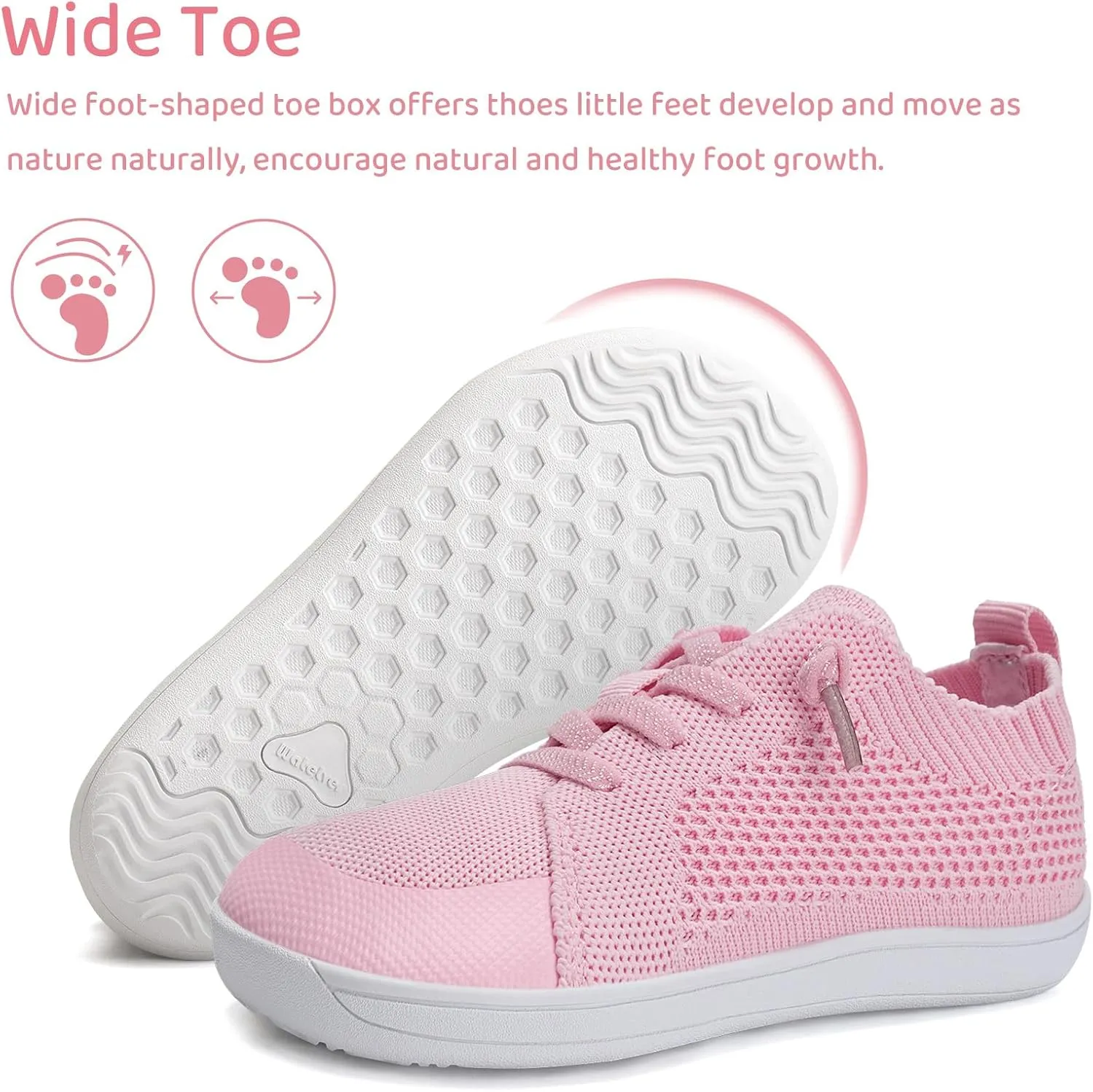 WateLves Toddler Little Kids Wide Barefoot Shoes Boys Girls Minimalist Sneakers Lightweight Breathable Walking Shoes | Naturally Splay | Flexible Fit