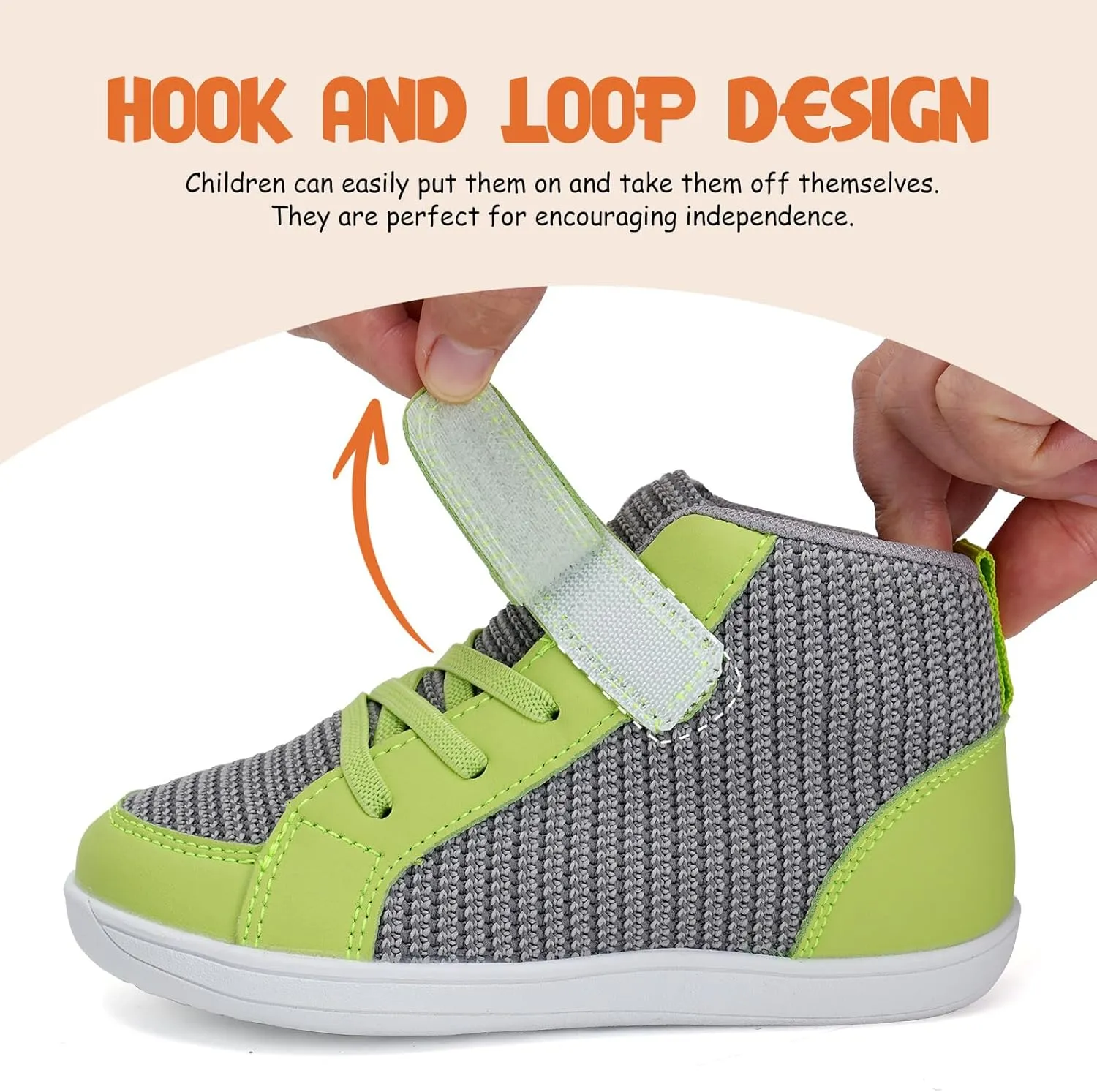 WateLves Toddler Little Kids Wide Barefoot Shoes Boys Girls Winter High Top Minimalist Sneakers Boots Walking Shoes for Indoor Outdoor | Naturally Splay | Flexible Fit