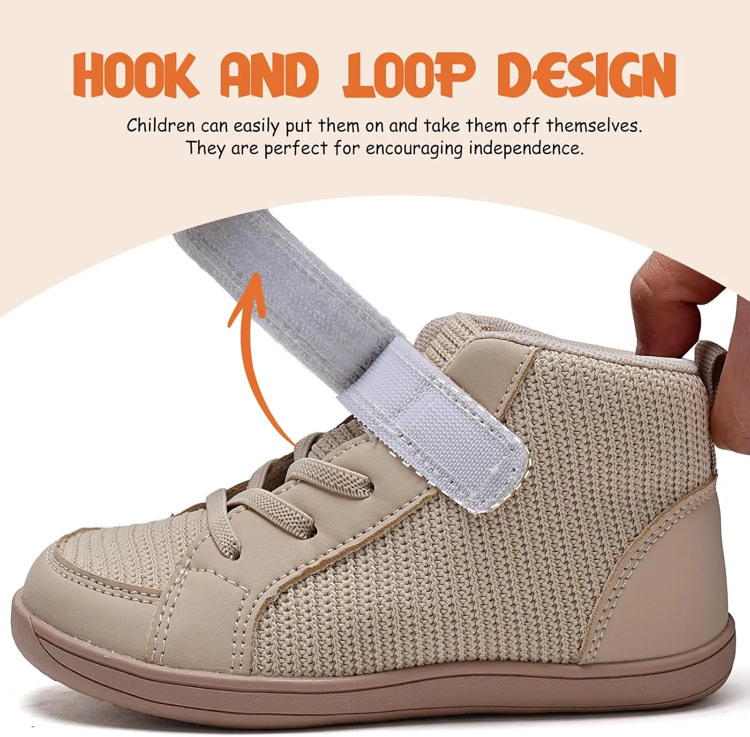 WateLves Toddler Little Kids Wide Barefoot Shoes Boys Girls Winter High Top Minimalist Sneakers Boots Walking Shoes for Indoor Outdoor | Naturally Splay | Flexible Fit