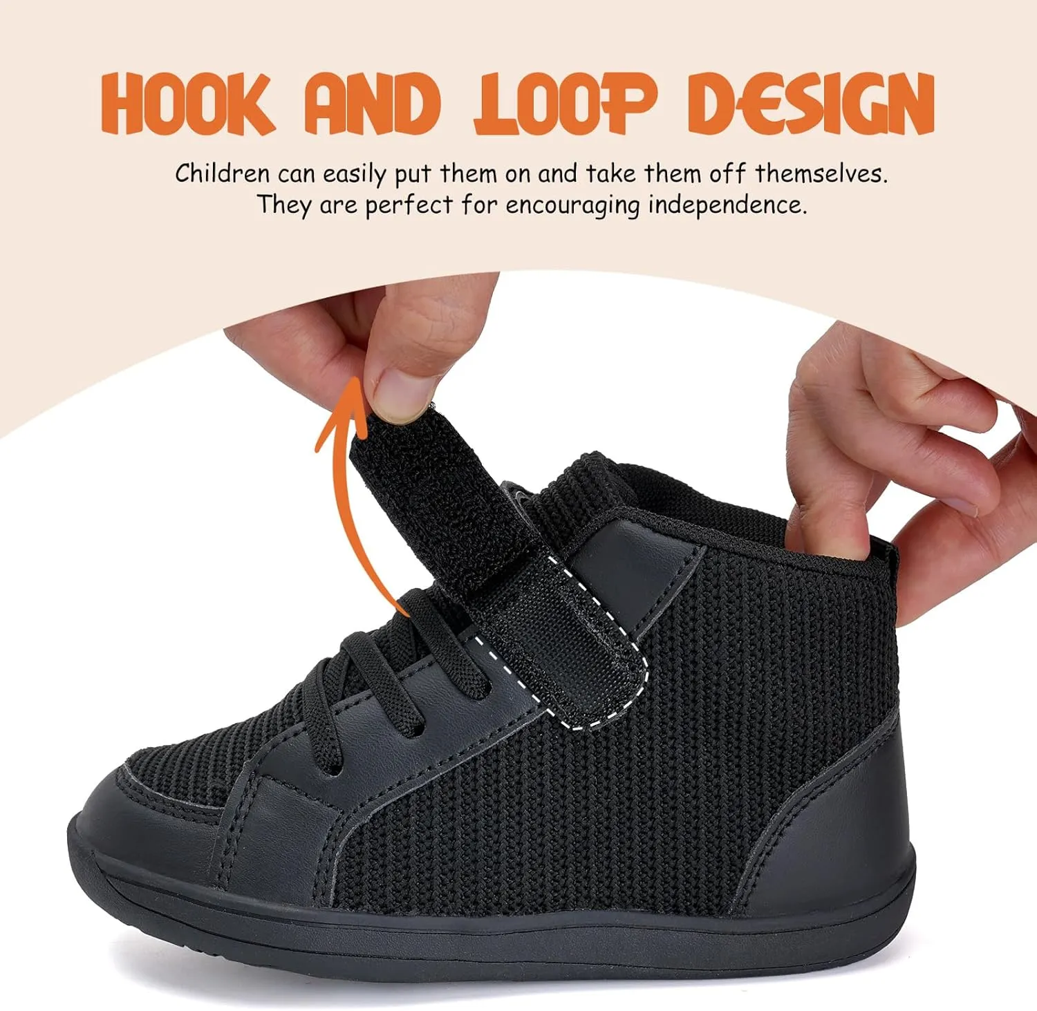 WateLves Toddler Little Kids Wide Barefoot Shoes Boys Girls Winter High Top Minimalist Sneakers Boots Walking Shoes for Indoor Outdoor | Naturally Splay | Flexible Fit
