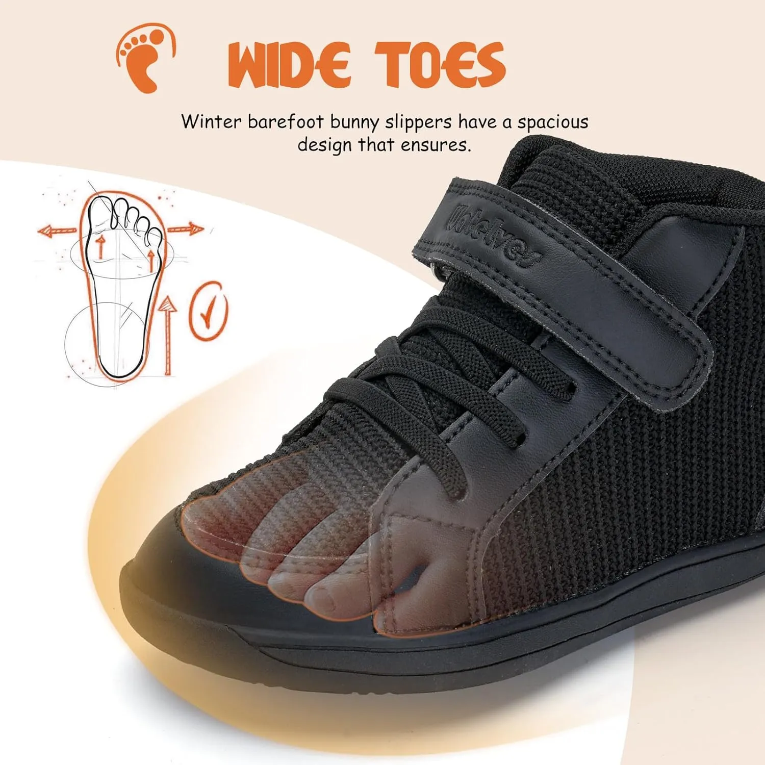 WateLves Toddler Little Kids Wide Barefoot Shoes Boys Girls Winter High Top Minimalist Sneakers Boots Walking Shoes for Indoor Outdoor | Naturally Splay | Flexible Fit