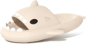 welltree Shark Slides for Women and Men Novelty Pillow Slippers Open Toe Shark Sandals Cushioned Cloud Slides