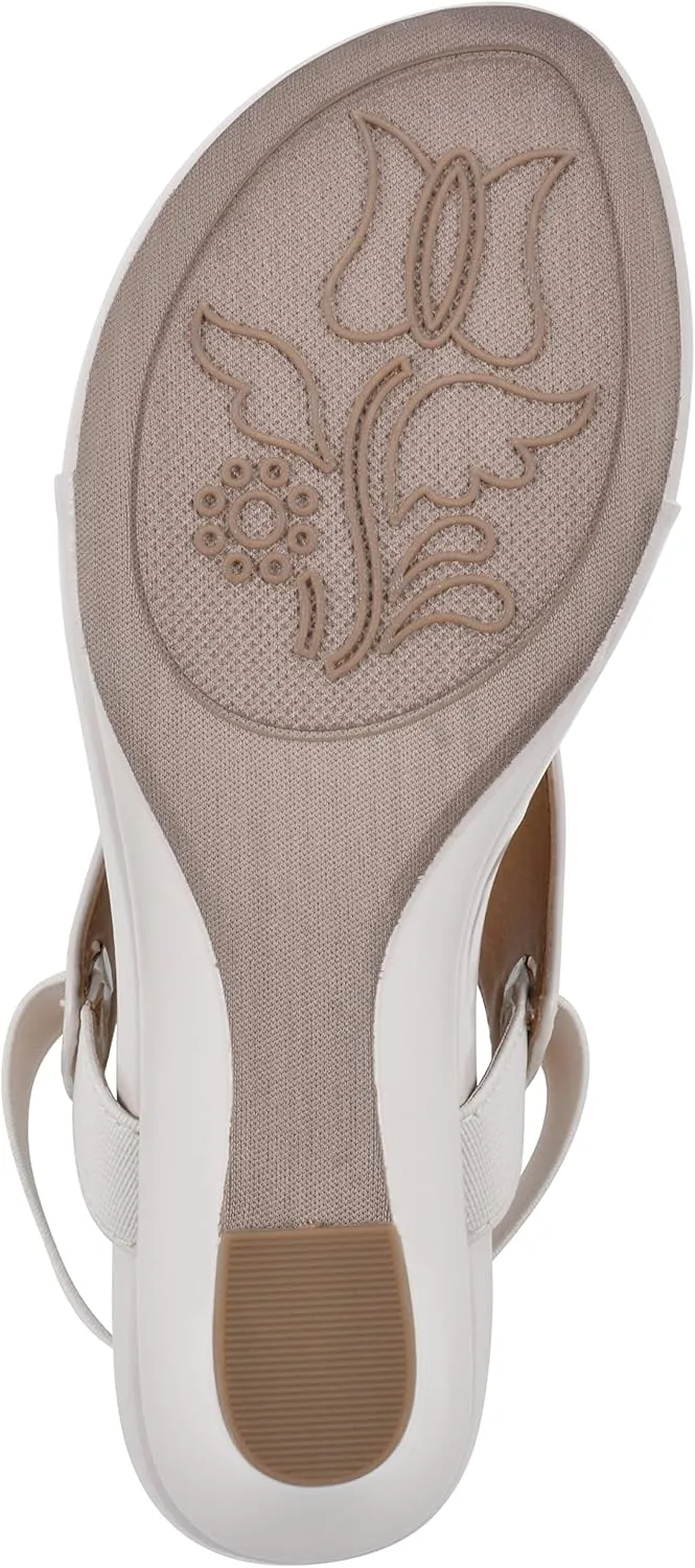 WHITE MOUNTAIN Women's All Dres Triangle Thong Sling-Back Wedge Sandal