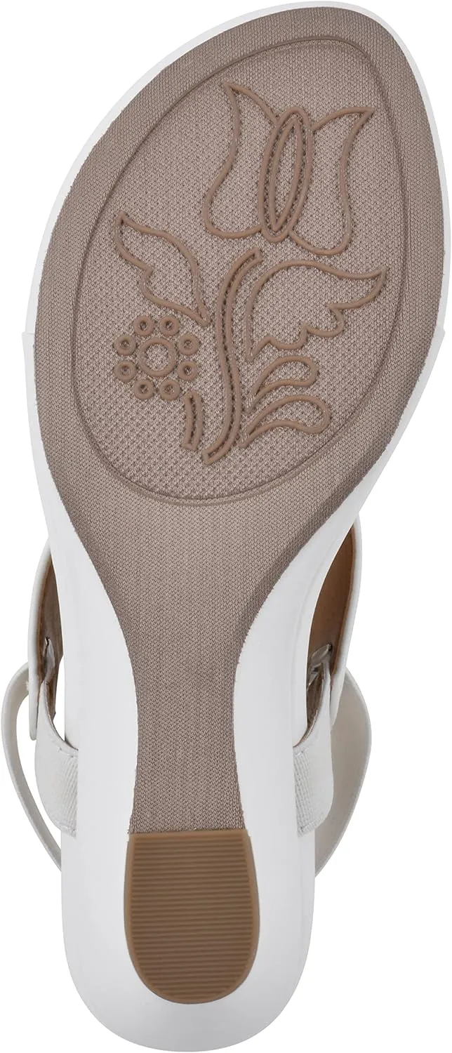 WHITE MOUNTAIN Women's All Dres Triangle Thong Sling-Back Wedge Sandal