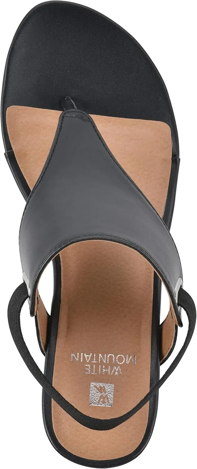 WHITE MOUNTAIN Women's All Dres Triangle Thong Sling-Back Wedge Sandal