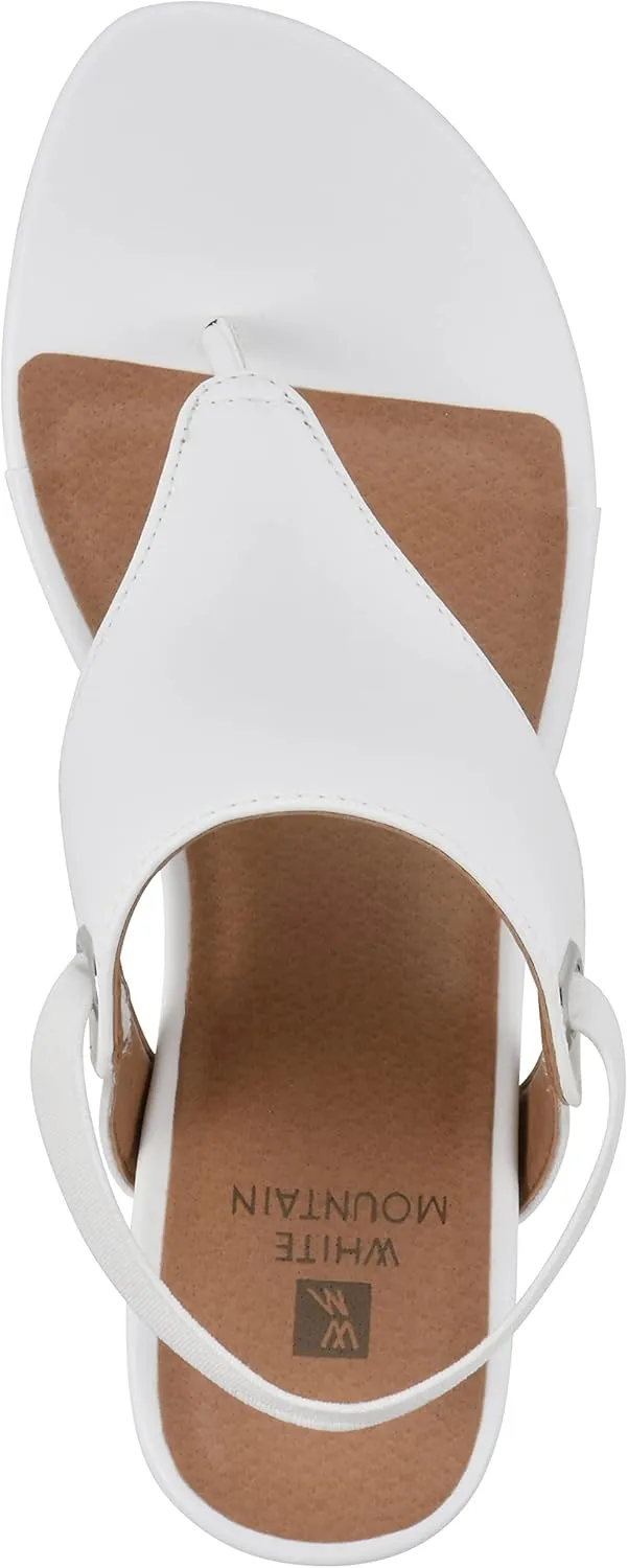 WHITE MOUNTAIN Women's All Dres Triangle Thong Sling-Back Wedge Sandal