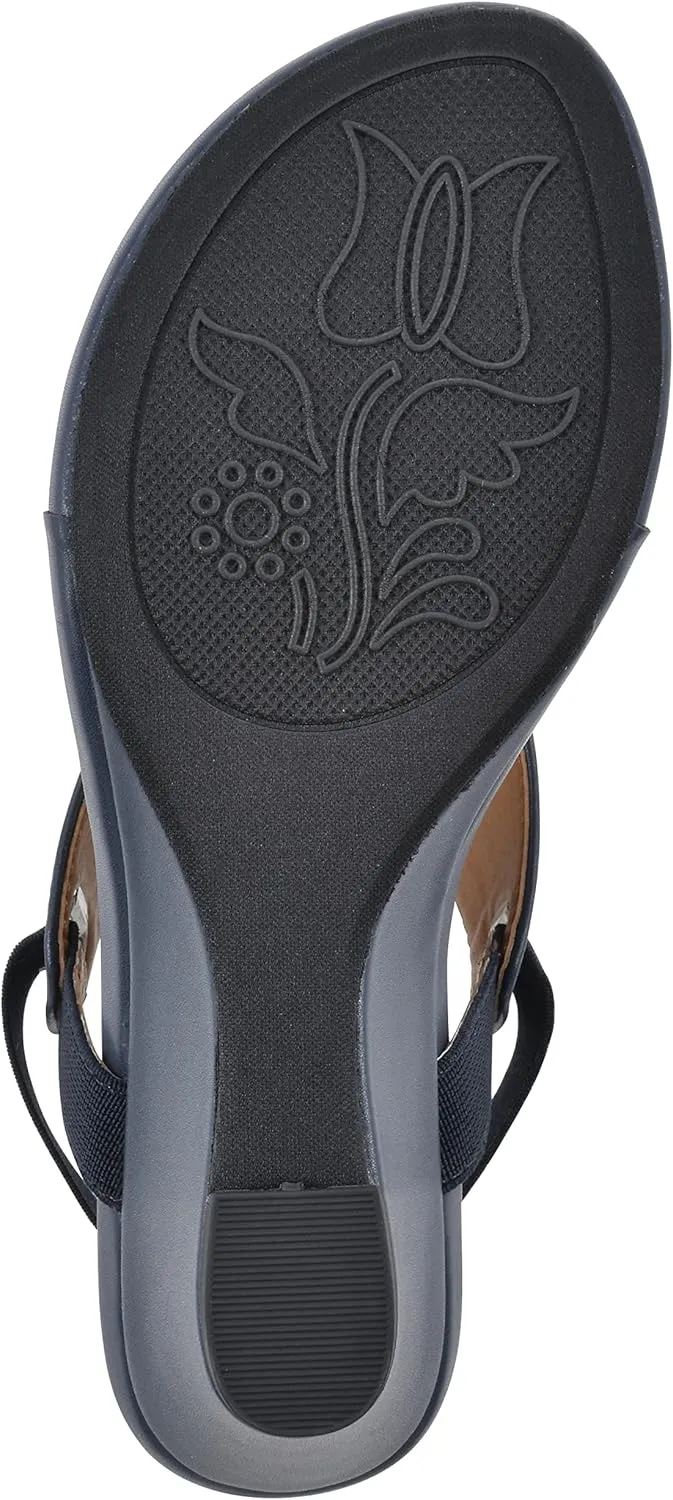 WHITE MOUNTAIN Women's All Dres Triangle Thong Sling-Back Wedge Sandal