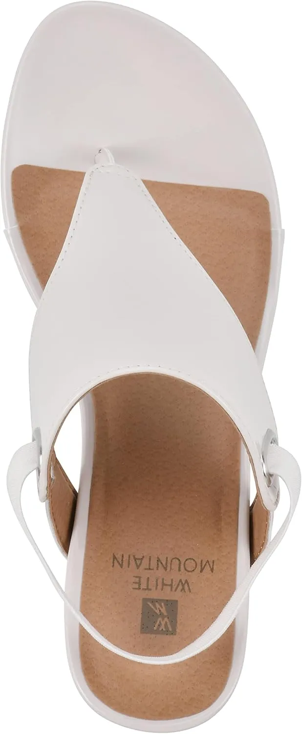 WHITE MOUNTAIN Women's All Dres Triangle Thong Sling-Back Wedge Sandal