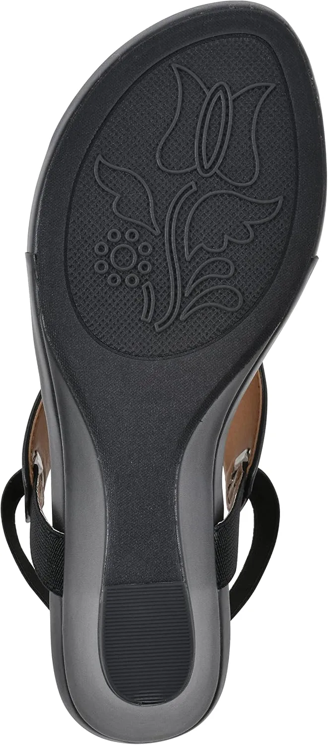 WHITE MOUNTAIN Women's All Dres Triangle Thong Sling-Back Wedge Sandal