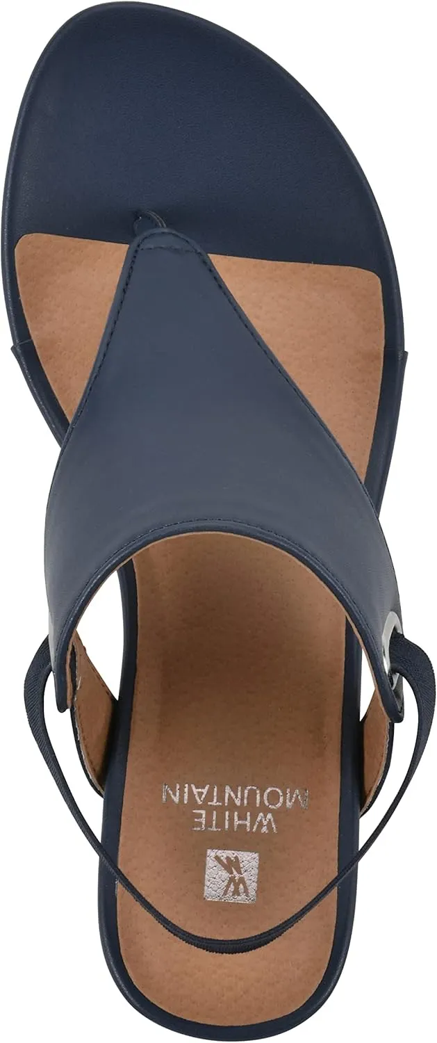 WHITE MOUNTAIN Women's All Dres Triangle Thong Sling-Back Wedge Sandal