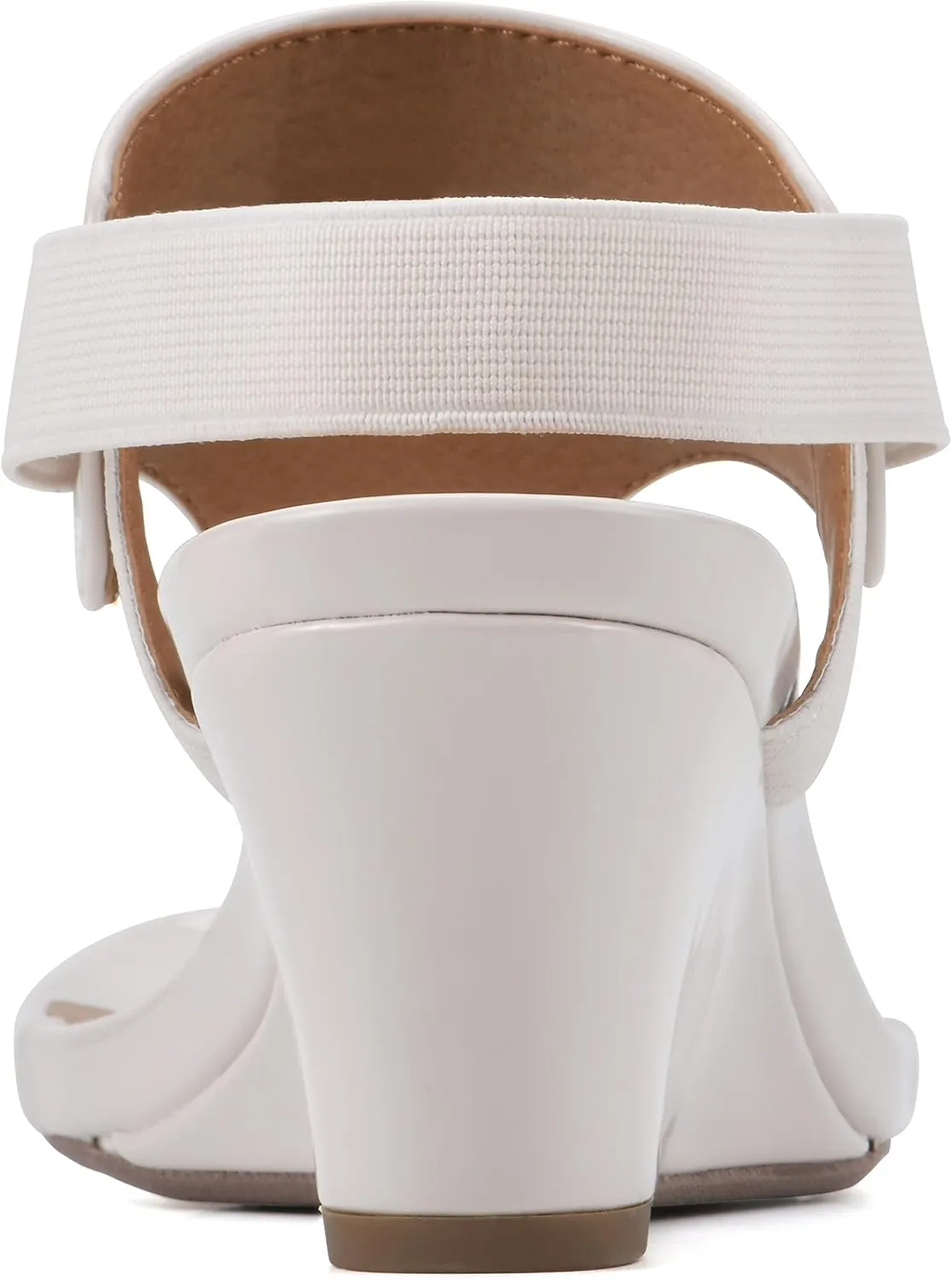 WHITE MOUNTAIN Women's All Dres Triangle Thong Sling-Back Wedge Sandal