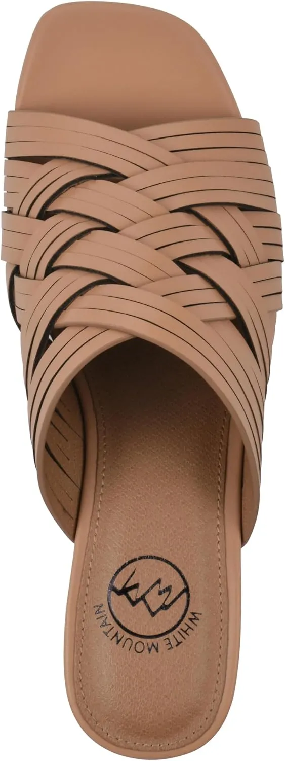 WHITE MOUNTAIN Women's Alluvia Low Block Heel Woven Sandal