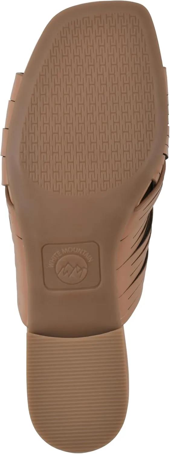 WHITE MOUNTAIN Women's Alluvia Low Block Heel Woven Sandal