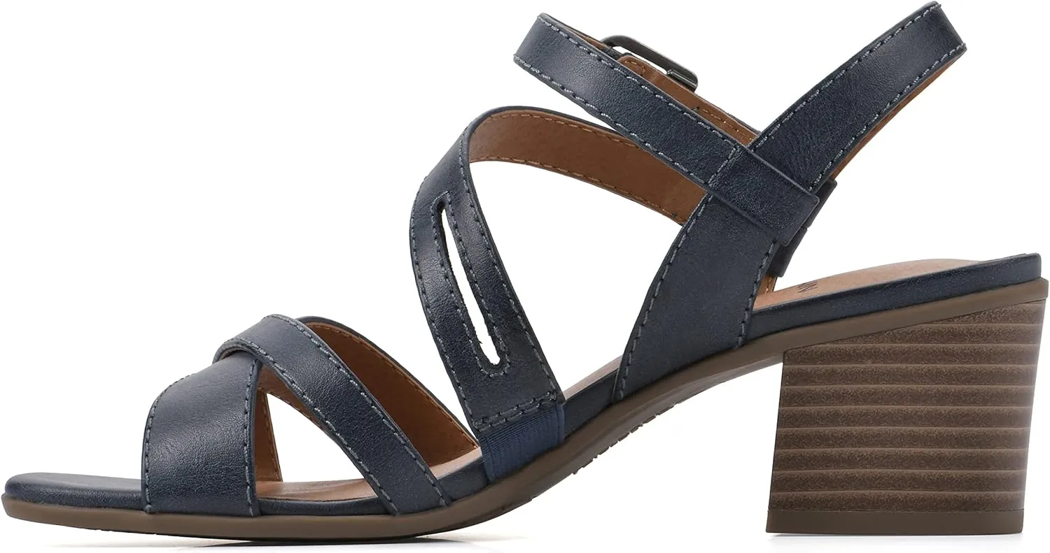 WHITE MOUNTAIN Women's Let Go Block Heel Sandal