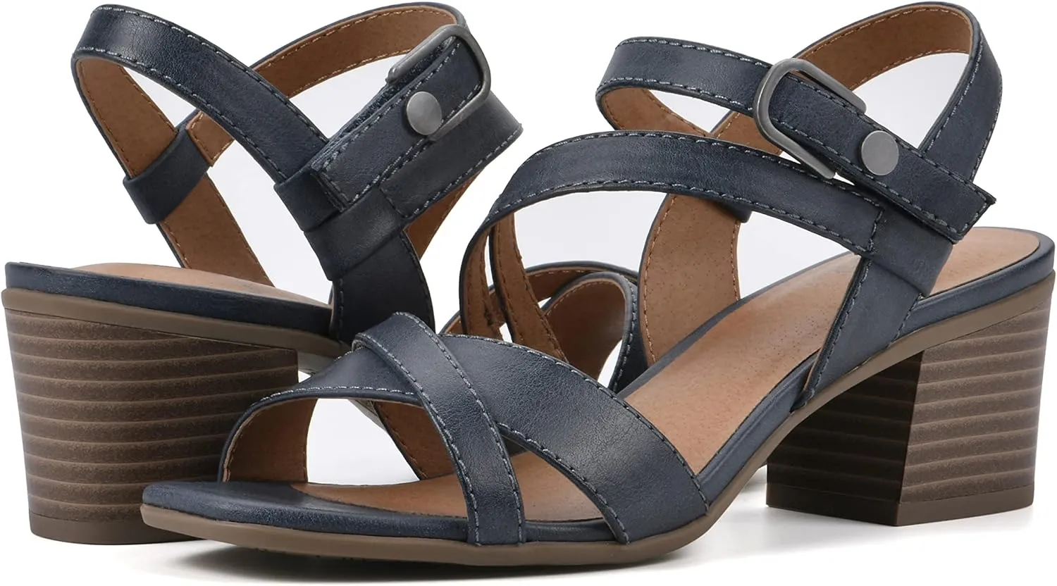 WHITE MOUNTAIN Women's Let Go Block Heel Sandal
