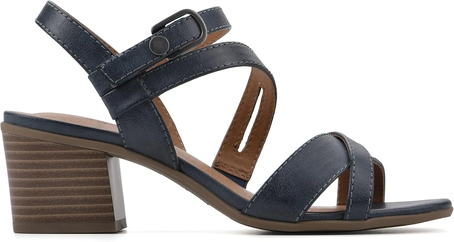 WHITE MOUNTAIN Women's Let Go Block Heel Sandal