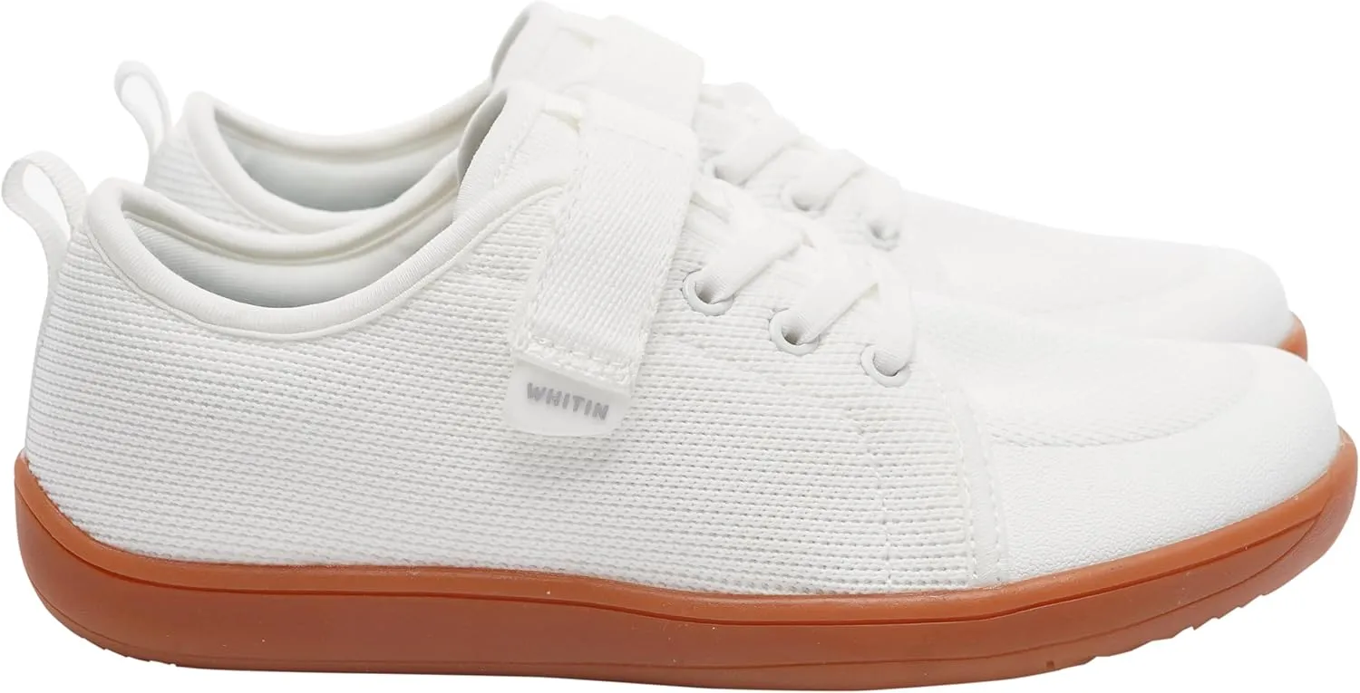 WHITIN Little/Big Kid Barefoot Shoes | Boys/Girls Lace-up Minimalist Sneakers | Wide Toe Box | Natural Flexible Fit