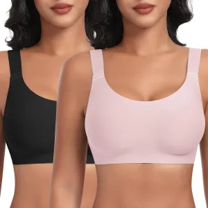 Wireless Bras for Women No Underwire Seamless Full Coverage Comfortable Everyday Bra with Medium Support