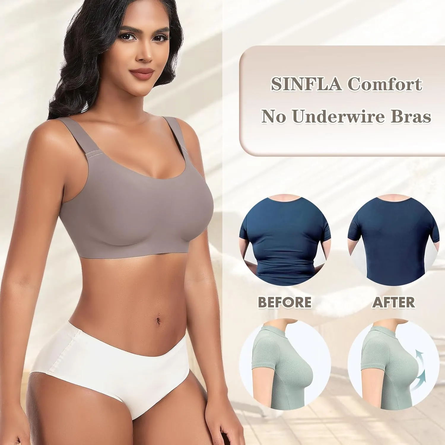 Wireless Bras Women No Underwire Comfortable Bra