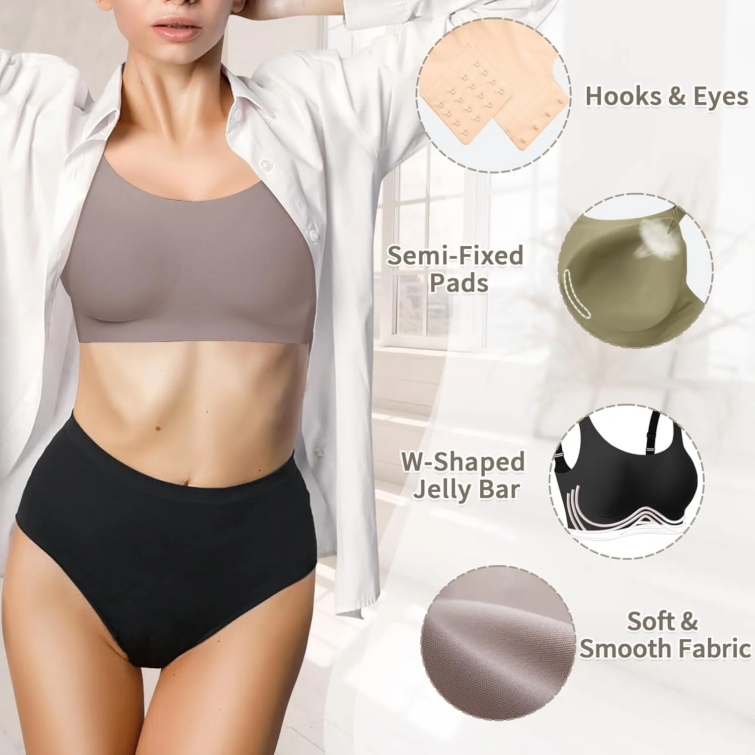 Wireless Bras Women No Underwire Comfortable Bra