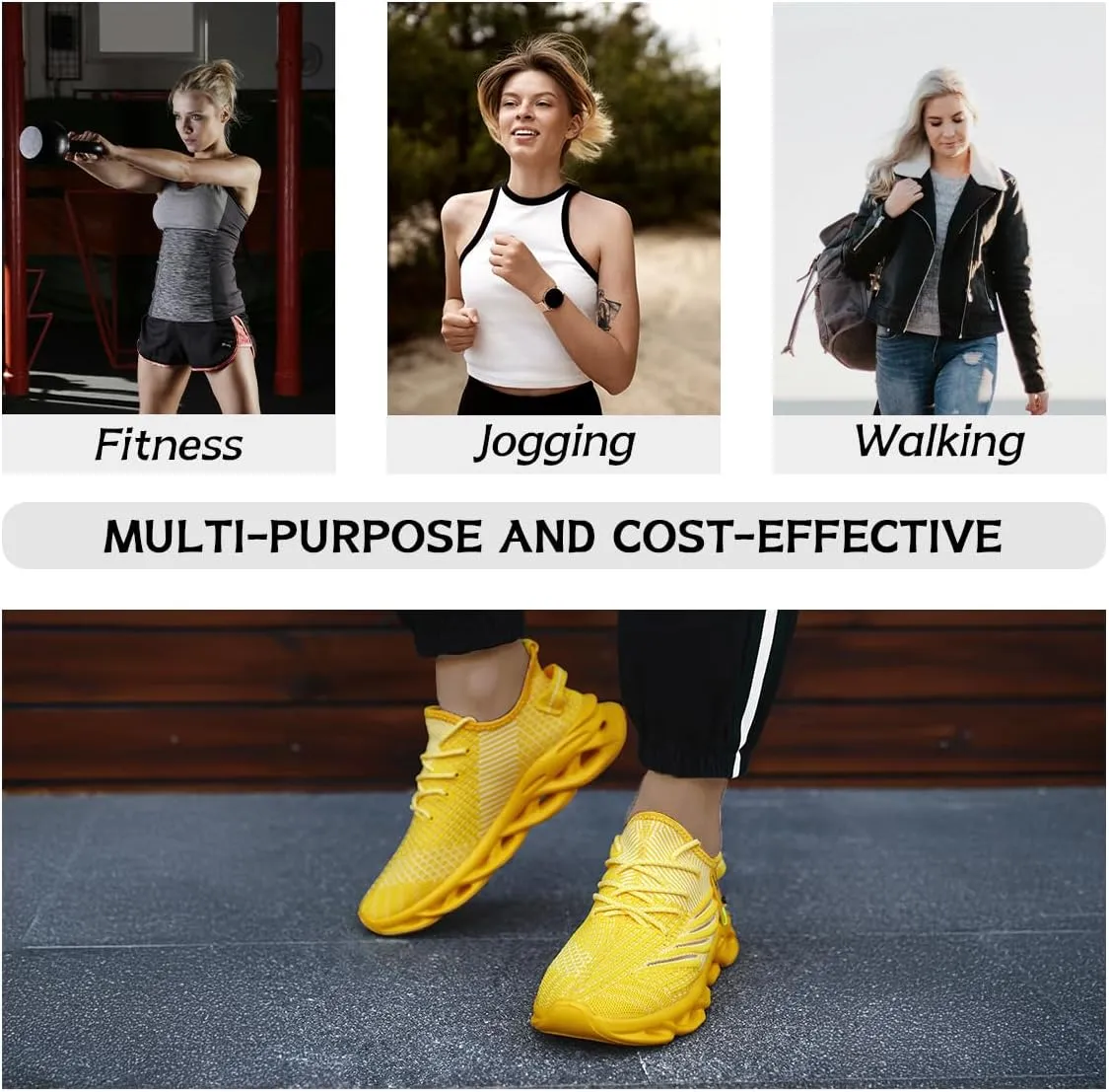Women Running Shoes Slip On Sneakers Breathable Non-Slip Cushioned Sports Shoes for All-Day Comfort Walking Fitness Jogging with Lightweight EVA Elastic Sole