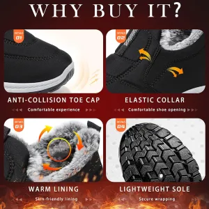 Women Winter Snow Boots Comfortable Warm Fur lined Slip on Ankle Boots Lightweight Waterproof Outdoor Booties