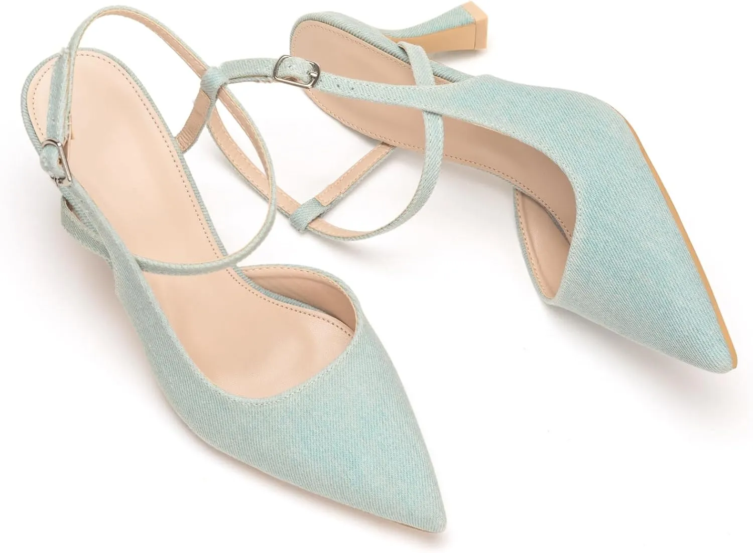 Women's Close Pointed Toe Strappy High Heels Stiletto Slingback Pumps Elegant D'Orsay Dress Wedding Party Shoes