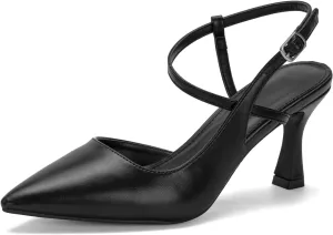 Women's Close Pointed Toe Strappy High Heels Stiletto Slingback Pumps Elegant D'Orsay Dress Wedding Party Shoes