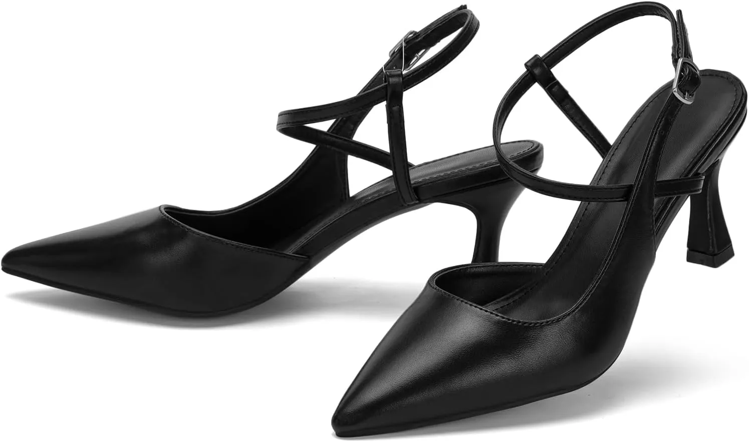 Women's Close Pointed Toe Strappy High Heels Stiletto Slingback Pumps Elegant D'Orsay Dress Wedding Party Shoes