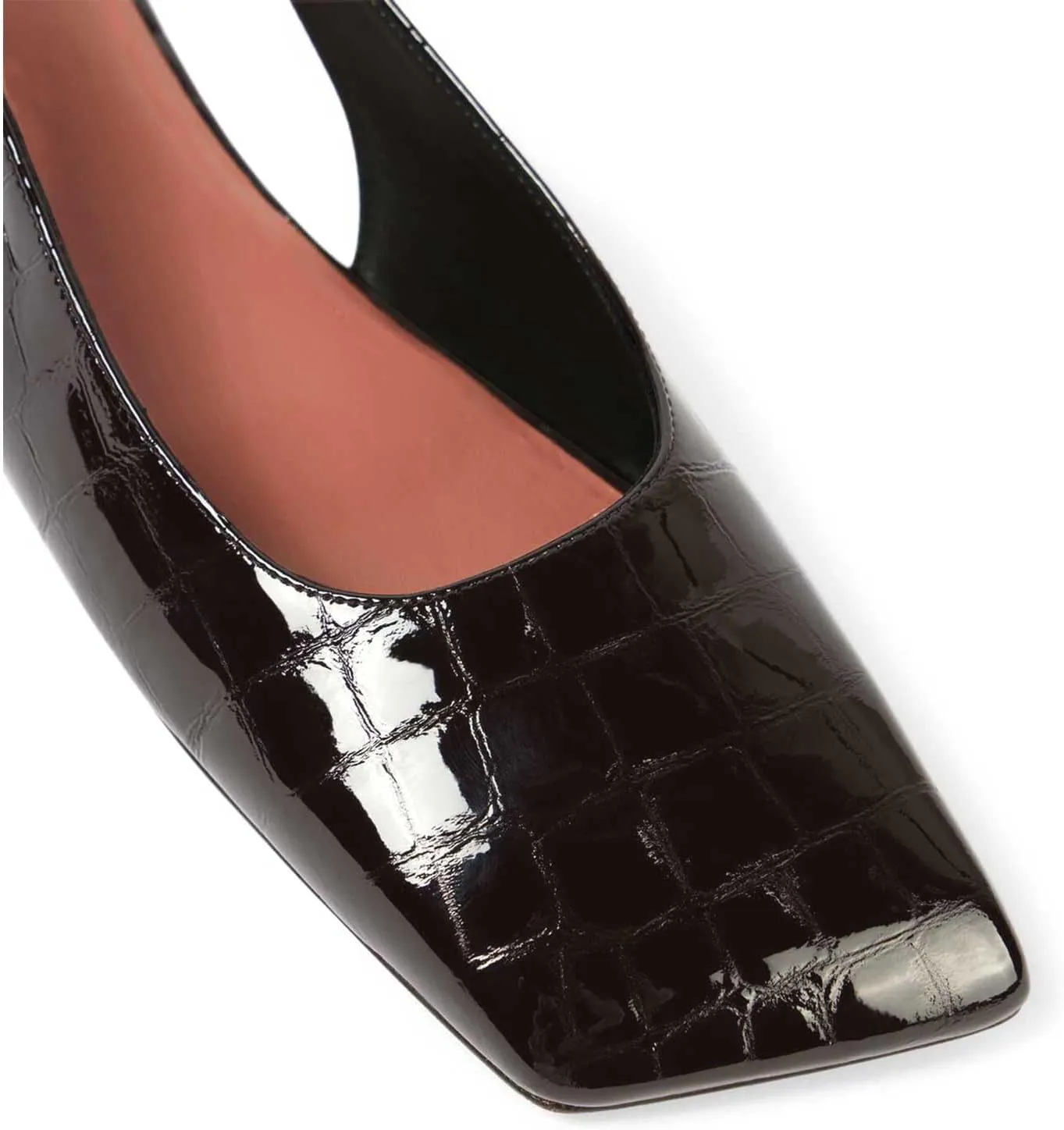 Women's Closed Square Toe Slingback Flat Shoes Crocodile Pattern Backless Low Heel Slip-On Elegant and Comfortable Wedding Party Work Formal Women Shoes