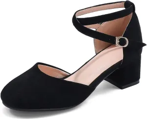 Womens Cross-tied Court Shoes Square Toe Low Block Heel Pumps Ladies Ankle Strap Sandals
