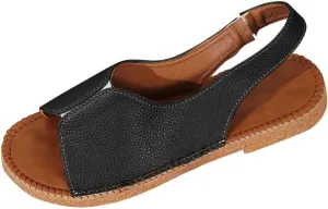 Women's Flats Sandals Open Toe Ankle Strap Slingback Sandals Comfortable Soft Cushion Beach Walking Shoes Slip On