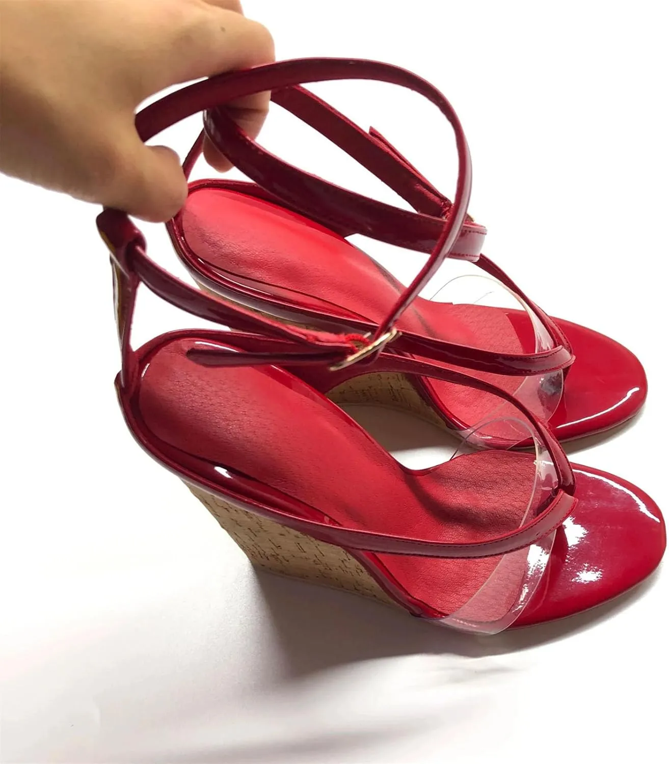 Women's Flip Flop Wedge Sandals, Red Black Summer Casual Heels
