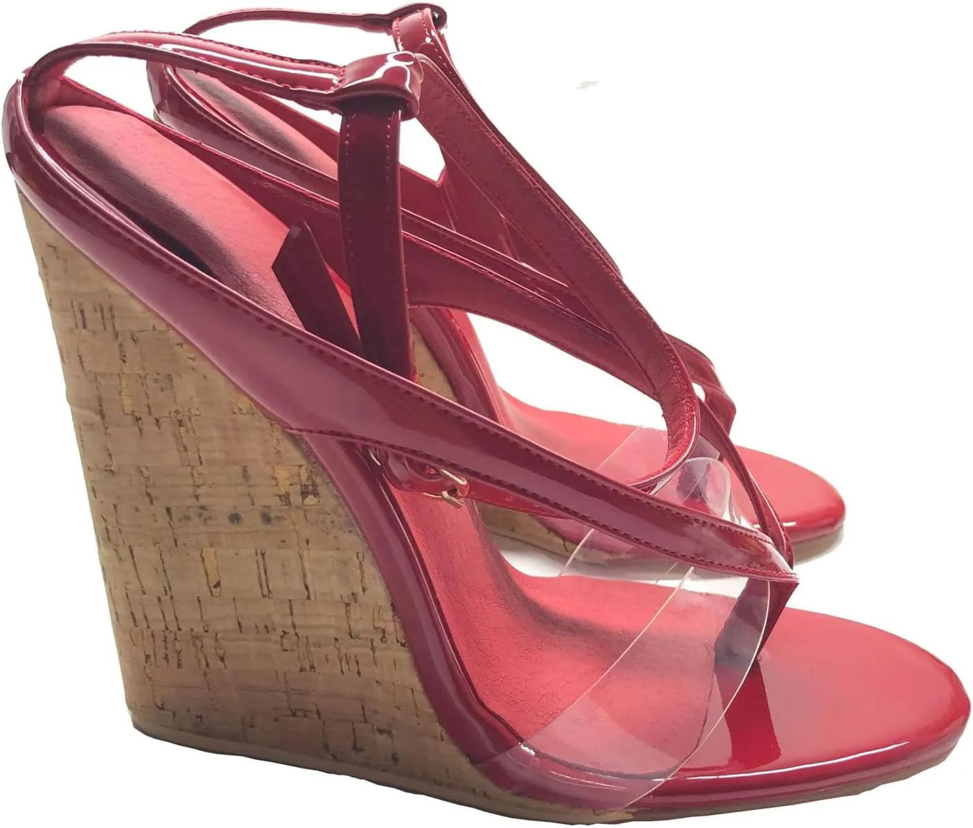 Women's Flip Flop Wedge Sandals, Red Black Summer Casual Heels