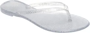 Womens Flip Flops Thong Sandals Jelly Shoes Flat for Ladies Slides Black Slippers Size 9 Slip On Summer Beach Dressy