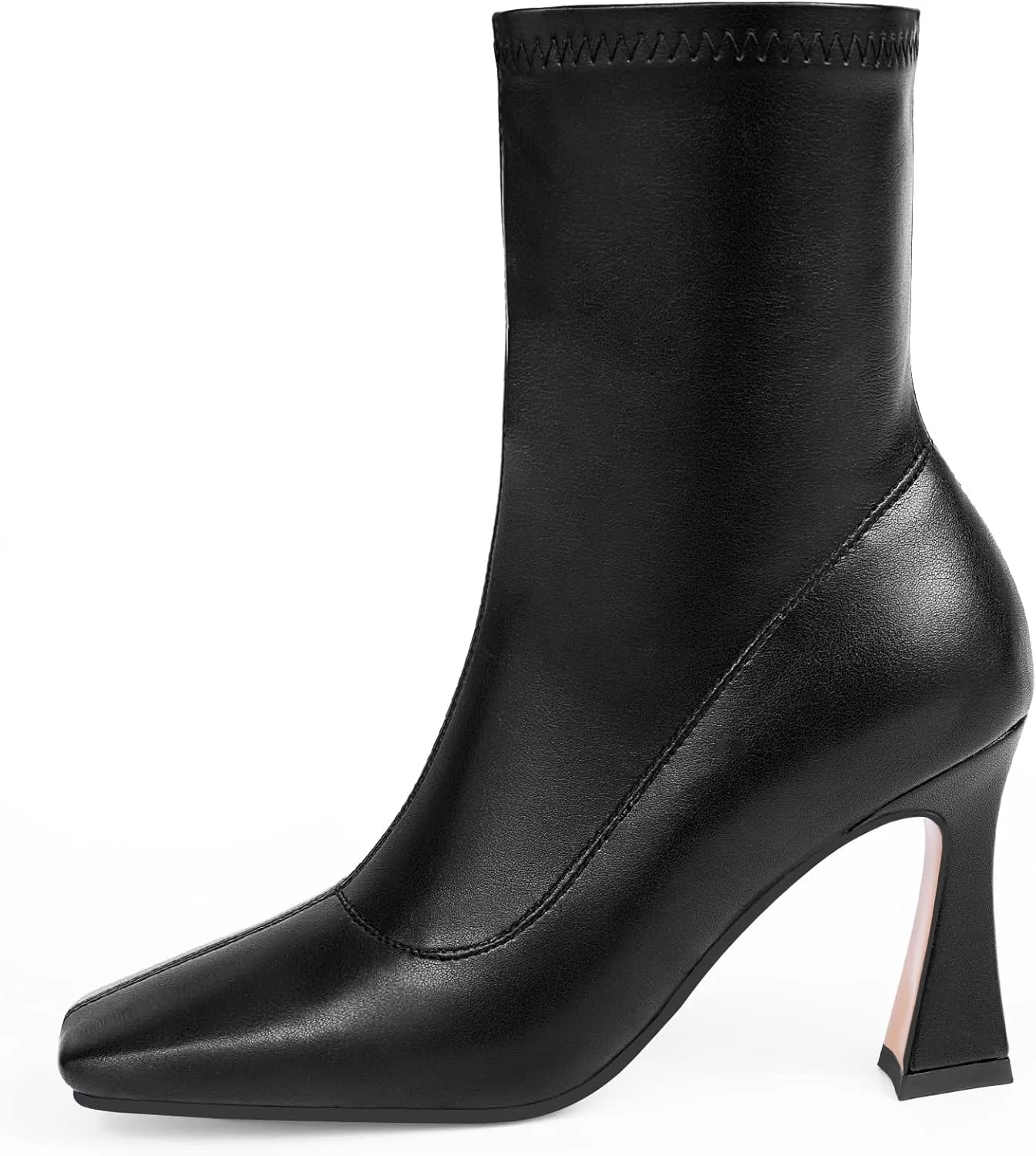 Women's High Heel Fall Ankle Boots Square Toe Side Zipper Dress Booties