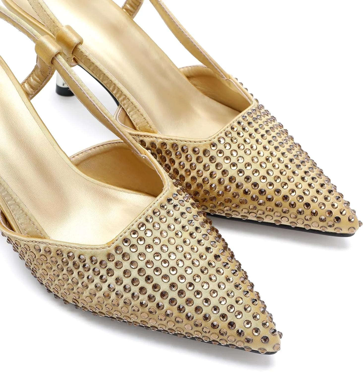 Women's High Heels Rhinestone Stiletto Pointed Toe Closed Toe Comfort Heels Prom Dresses High Heels