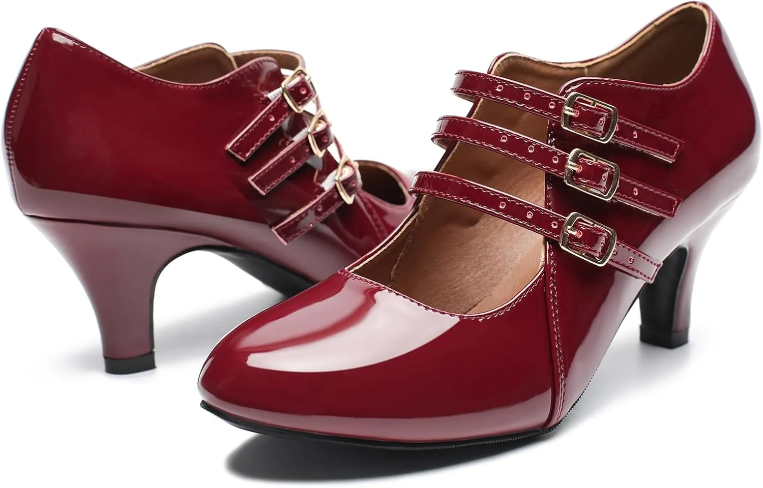 Women's Jessy Dress Mary Jane Shoes Round Toe Low Heels Wedding Office Work Pumps