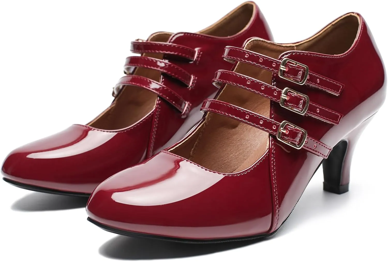 Women's Jessy Dress Mary Jane Shoes Round Toe Low Heels Wedding Office Work Pumps